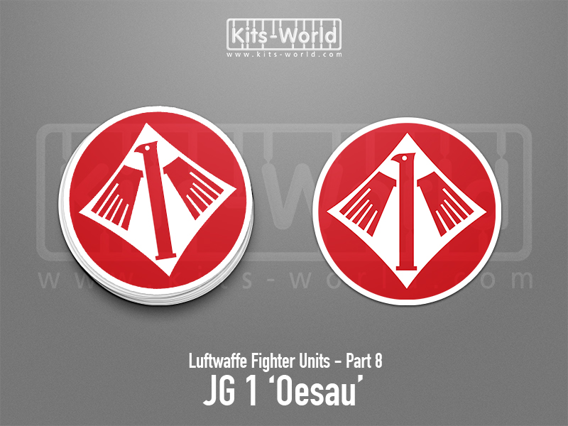Kitsworld SAV Sticker - Luftwaffe Fighter Units - JG 1 'Oesau' W:100mm x H:100mm 